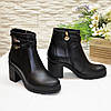 Черевики в класичному стилі, жіночі шкіряні на підборах, фото 9