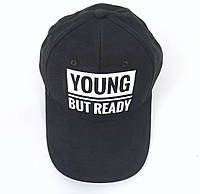 Чорна кепка з написом на вибір — YOUNG BUT READY