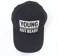 Черная кепка с надписью на выбор- YOUNG BUT READY