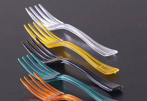 Вилочка фуршетна 10 см., склоподібна, Бистроff 250 шт. (в асортименті)