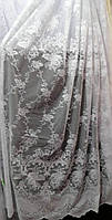 Тюль із заворотом з малюнком із жаккарду з люрексом (Китай)