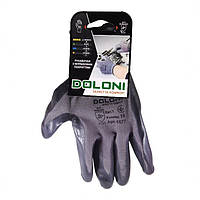 Рукавички трикотажні з нітриловим покриттям, неповний облив, сірий, розмір 10 ДКГ 4577