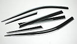 Вітровики з хром смугою, дефлектори вікон Hyundai Santa Fe 2012-2017 (D954) Auto Clover, фото 8