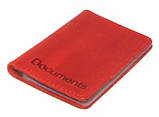 Шкіряна обкладинка права, біометричний паспорт, для водійського посвідчення, візитниця з файлами червона, фото 2