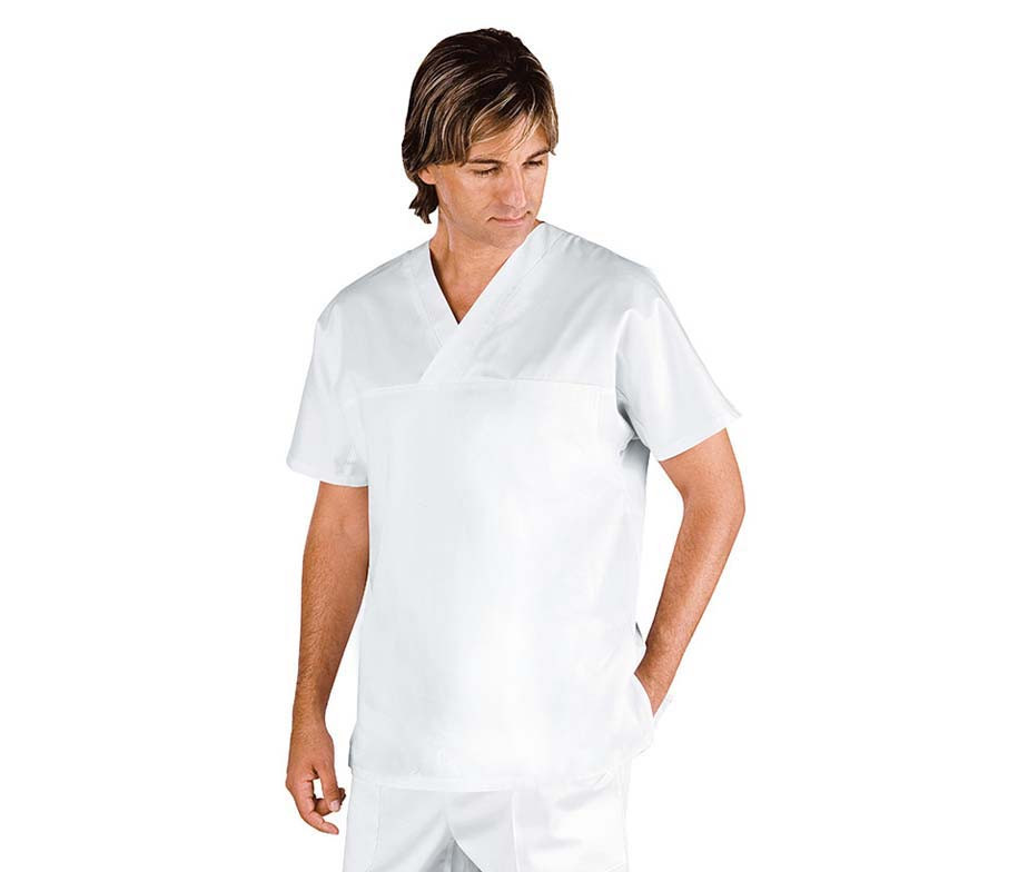 Топ медичний чоловічий білий хірургічний без кишень Atteks - 03301-1