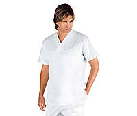 Топ медицинский мужской белый хирургический без карманов Atteks - 03301-1
