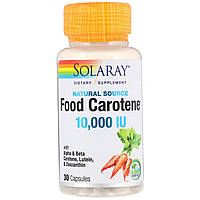 Solaray, Food Carotene, Натуральний джерело, 10 000 МО, 30 капсул