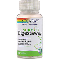 Super Digestaway, суміш травних ферментів, Solaray, 90 капсул вегетаріанських