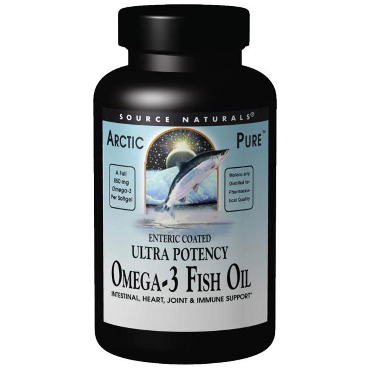 Source Naturals, Arctic Pure, риб'ячий жир omega-3, високоактивний, 850 мг, 120 капсул
