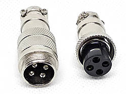 Роз'єм GX16-4 контакти з'єднувальний (4pin) пара