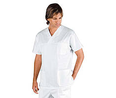 Топ медичний чоловічий білий хірургічний з кишенями Atteks - 03301