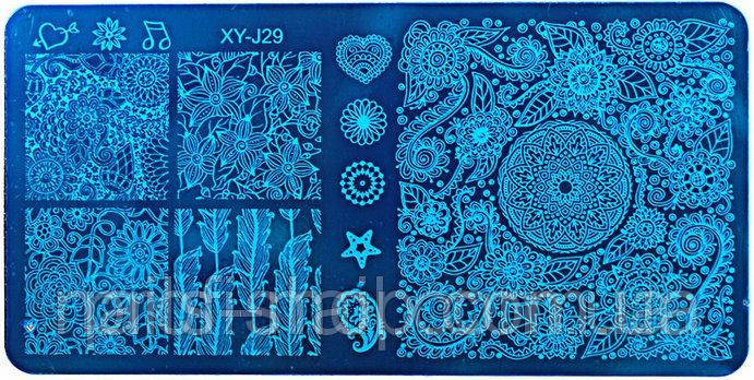 Пластина для стемпінгу XY-J29, фото 1