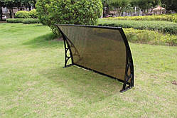 Дашок 1х1,5 м навіс із полікарбонату стільникового з кронштейнами