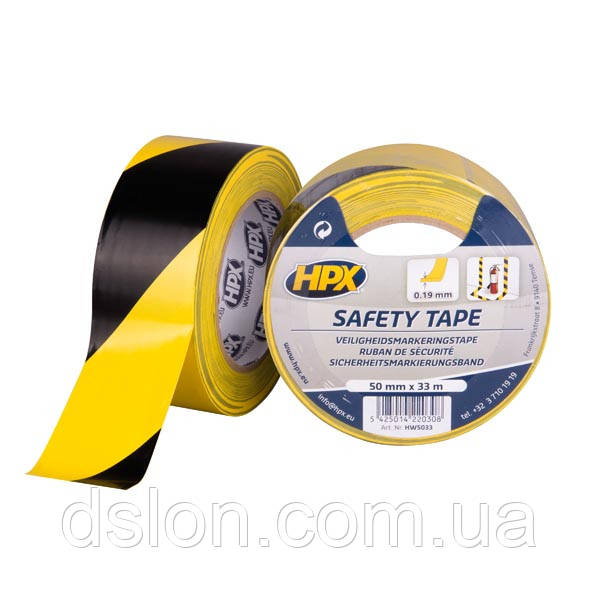 HW 5033 Safety Tape (50 mm*33m) самоклейна стрічка безпеки HPX для вертикальної розмітки