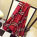 Палантин шарф у стилі Burberry (Барбери) червоний, фото 5