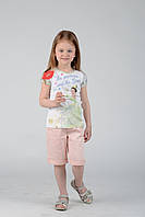 Гламурная детская футболка для девочки с рисунком принцессы BRUMS Италия 141BGFN004 Белый 140.Топ!