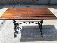 Стол, кованый стол, деревянный стол, садовый стол, стол для кафе, стол для паба "Джессика" 1,5м