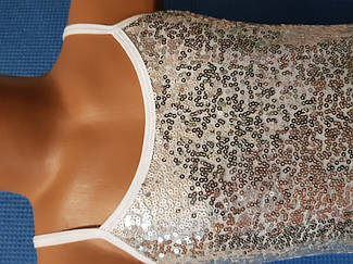 Платье балетное с пайетками "серебро" 3