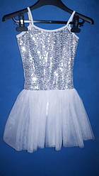 Платье балетное с пайетками "серебро" 4