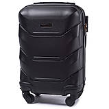 Чемодан дорожній міні WINGS 147 РУЧНА ПОКЛАЖА 52х33х20см колеса знімаються Валіза , сумка на 4х колесах , ЧОРНИЙ, фото 2