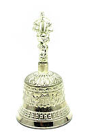 Колокол чакровый бронзовый посеребренный (№2)(d-7,5 h-14,5 см)