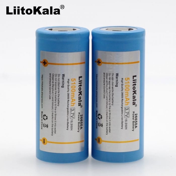 Акумулятори LiitoKala 26650 5100 мAh