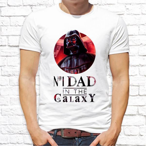 Чоловічі футболки з принтом "№1 Dad in the Galaxy" Push IT
