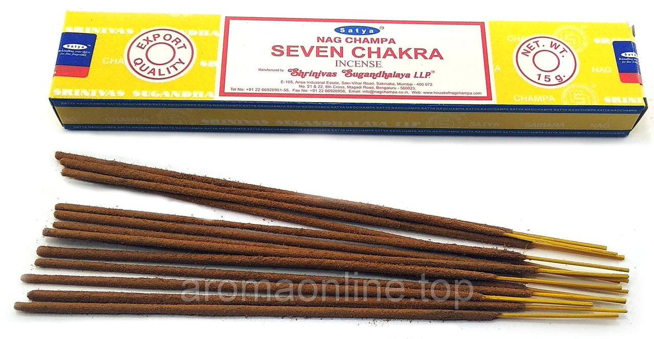 Аромапалочки Seven Chakra (Сьома чакра)(15 gms)(Satya), фото 1