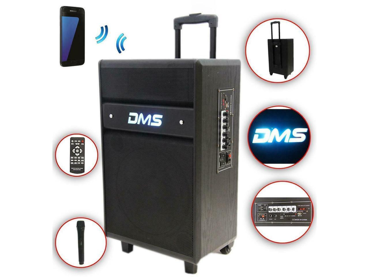 Акустична система Колонка акумуляторна DMS K10-12MS Bluetooth, USB, MP3, Wireless LED
