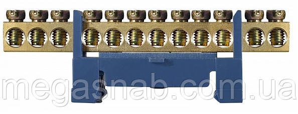 Шина нульова 12 отворів BC-512 6х9 на ДІН-рейку АСКО