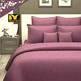Комплекти постільної білизни Колекції "Elite Satin Stripe 1х1 cm Purple". Страйп-Сатин (Туреччина). Бавовна 100%., фото 5