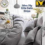 Комплекти постільної білизни Колекції "Elite Satin Stripe 8х8 mm Silver Sky". Страйп-Сатин (Туреччина). Бавовна 100, фото 7