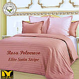 Комплекти постільної білизни Колекції "Elite Satin Stripe 8х8 mm Rosa Polveroso". Страйп-Сатин (Туреччина). Бавовна 100%., фото 4