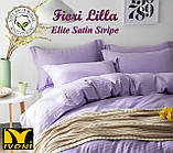 Комплекти постільної білизни Колекції "Elite Satin Stripe 8х8 mm Fiori Lilla". Страйп-Сатин (Туреччина). Бавовна 100%., фото 2