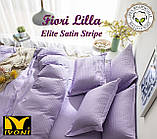 Комплекти постільної білизни Колекції "Elite Satin Stripe 8х8 mm Fiori Lilla". Страйп-Сатин (Туреччина). Бавовна 100%., фото 3
