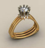 Кільце жіноче срібне під bvlgari,baraka №5, фото 2