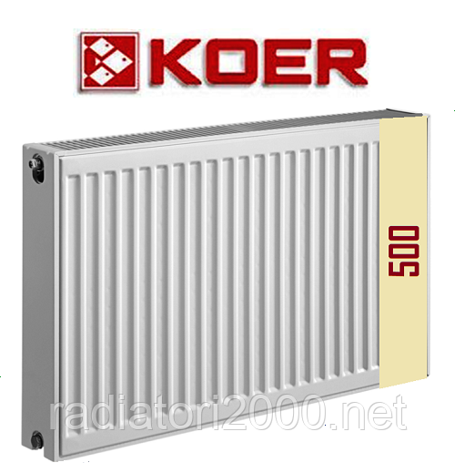 Сталевий панельний радіатор 22 т 500*1400 Koer (Чехія) Батарея опалення сталевий