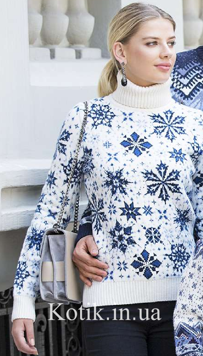 Светр жіночий Pulltonic Сніжинки, фото 1