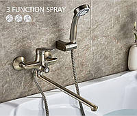 Змішувач для ванни з довгим виливом Lamber 24566 Бронза