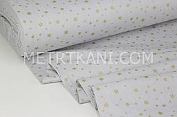 Тканина ранфорс Туреччина 240 см "Звітрозад" (глітер) золото на сірому No WH-2998