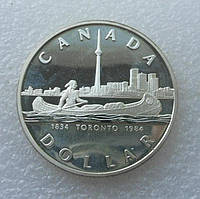 Канада 1$ 1984 г срібло ПРУФ