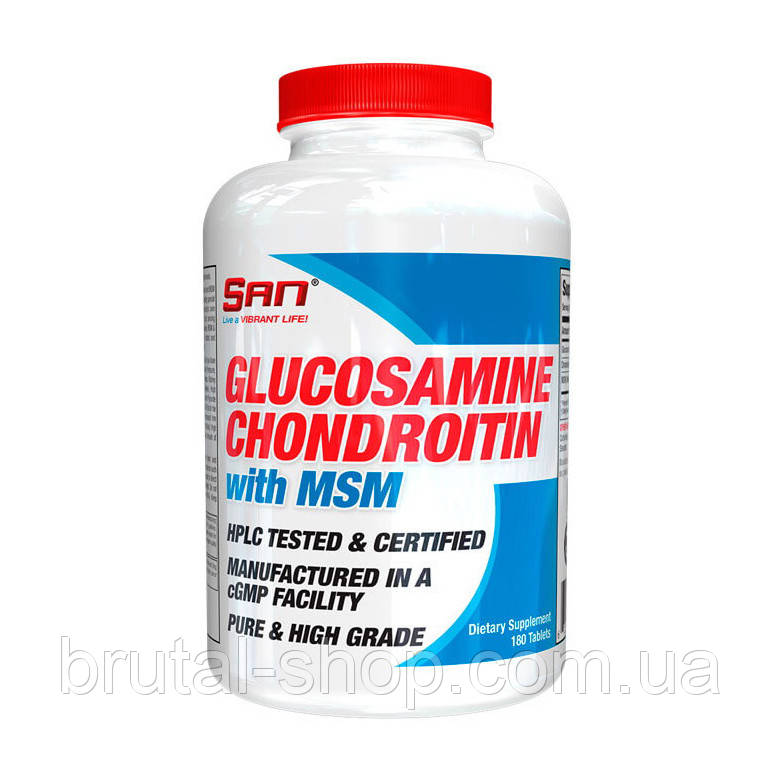 Глюкозамін-Хондроїтин, SAN Glucosamine Chondroitin with MSM (180tab)