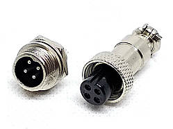 Роз'єм mini XLR M12 RS765 4 контакту (4pin) пара, оптом