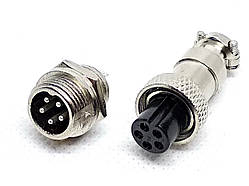 Роз'єм mini XLR M12 RS765 5 контактів (5pin) пара, оптом