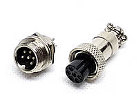 Разъем mini XLR M12 6 контактов (6pin) пара, оптом