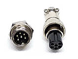 Роз'єм mini XLR M12 6 контактів (6 pin) пара, оптом, фото 2