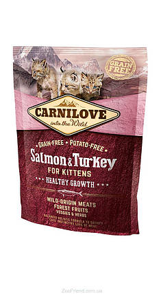 Сухий корм Carnilove Cat Kitten Salmon & Turkey (для кошенят, лосось + індичка) 3 шт.*2кг=6кг, фото 3