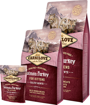 Сухий корм Carnilove Cat Kitten Salmon & Turkey (для кошенят, лосось + індичка) 3 шт.*2кг=6кг, фото 1