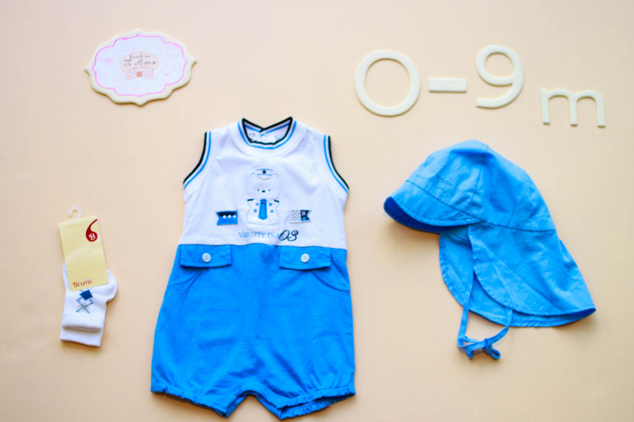 Стильний пісочник для хлопчика Melby Італія 47041723 Блакитний  ⁇  Пісочник для новонароджених 56.Топ!