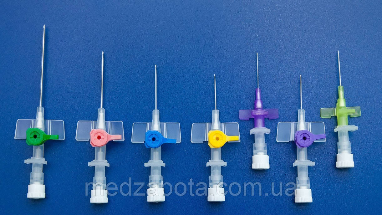 Канюля в/в G26*19 мм бузковий, периферична, з портом (пакет. 100шт.), фото 1